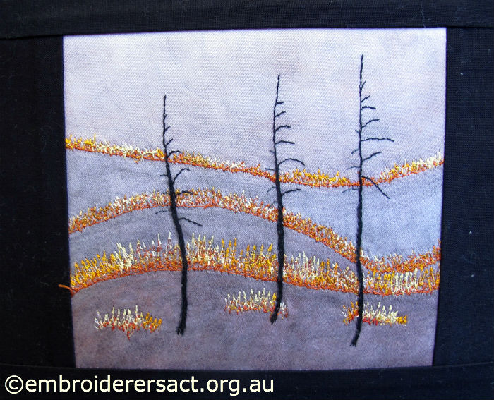 Bushfire Contemporary embroidery