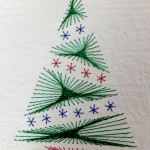 Xmas Tree stitched on paper