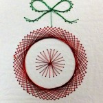 Christmas Decoration stitched on Paper