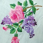 Roses & Lilacs stitched by Anne Eccleston