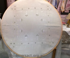 Bruna Gubbini punto antico tablecloth in giant hoop