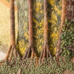 Detail of trees from Fountain Abbey embroidery