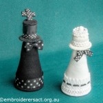 Detail of 2 stitched Chess Pieces