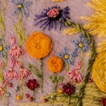 Flower Detail around embroidered Duckling