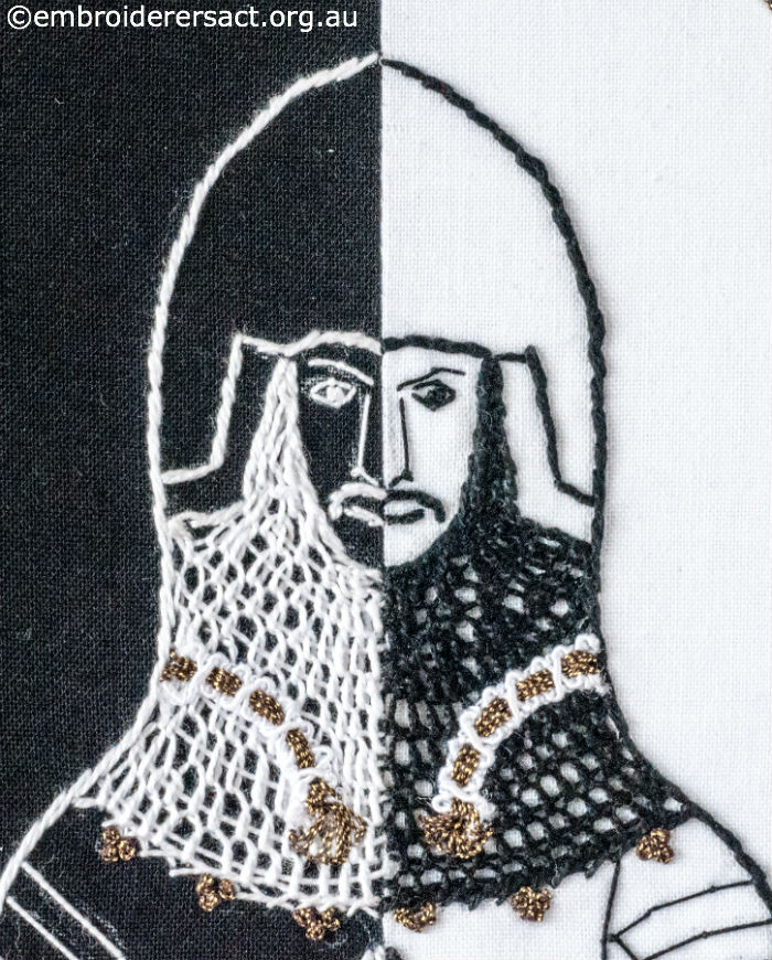 Head of Sir Thomas Burton - embroidery