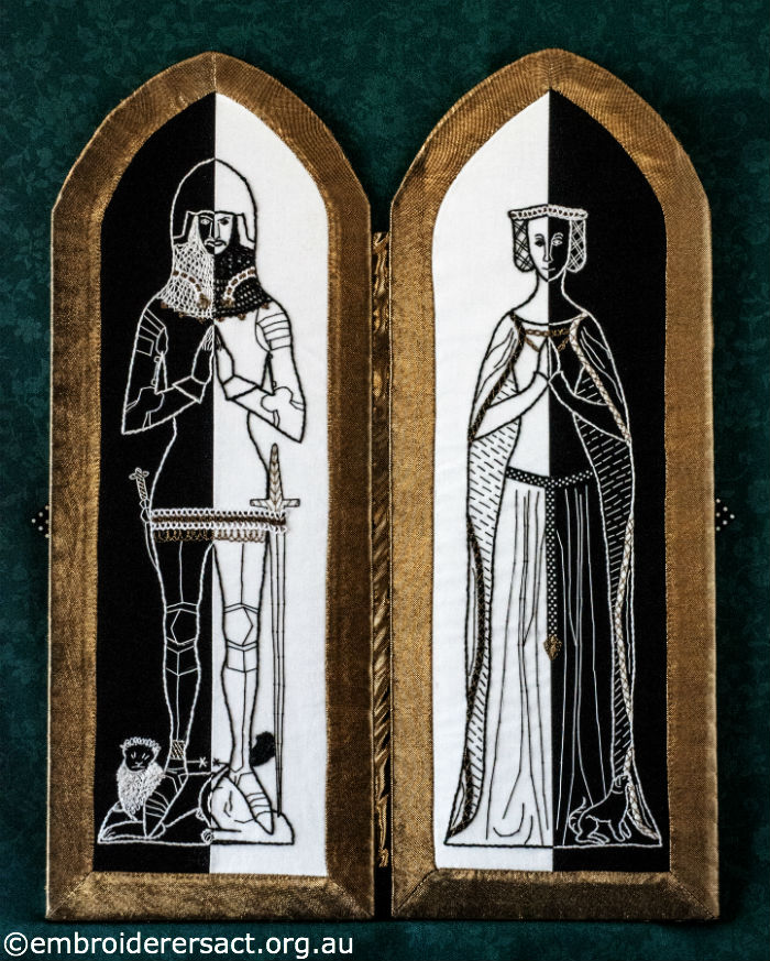 Embroidered Diptych of Sir Thomas & Lady Burton