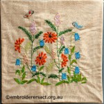Vintage embroidery cushion