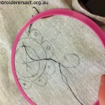 Embroidery on tea towel