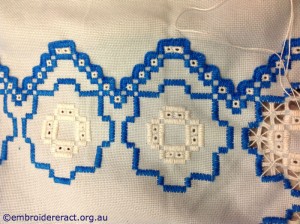 Blue and Cream Hardanger by