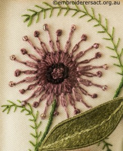 Pinwheel Flower from Jane Nicholas Mirror 2 stitched by Lorna Loveland