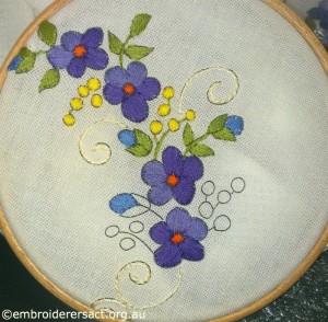 Surface stitch in progress by Hazel Hunt