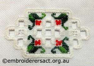 Christmas Ornament 3 stitched by Jillian Bath