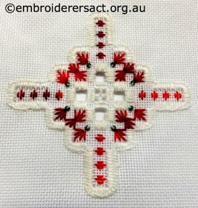 Hardanger Cross stitched by Jillian Bath
