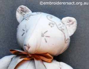 Detail 1 of Candlewick Teddy Bear stitched by Jillian Bath
