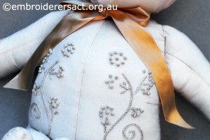 Detail 2 of Candlewick Teddy Bear stitched by Jillian Bath