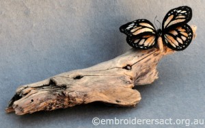 Stumpwork Butterfly stitched by Jillian Bath