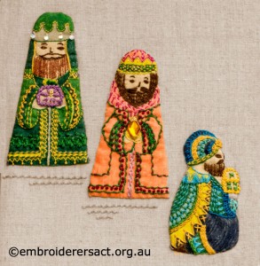 Detail 2 of Nativity Scene stitched by Jillian Bath
