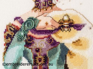 Detail 4 of Autumn Queen x-stitched by Sharon Burrell