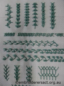 Stitch sampler by Judy Barton-Brown, detail3