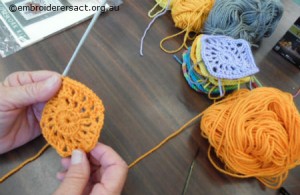 Crochet squares by Ellen Tynan
