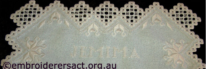 Jemima Hardanger Runner stitched by Anne Dowling
