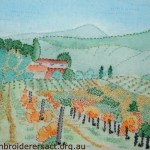 Autumn Vineyard in Tuscany stitched by Meryl Fellow