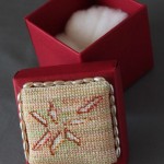 Embroidered box for brooch