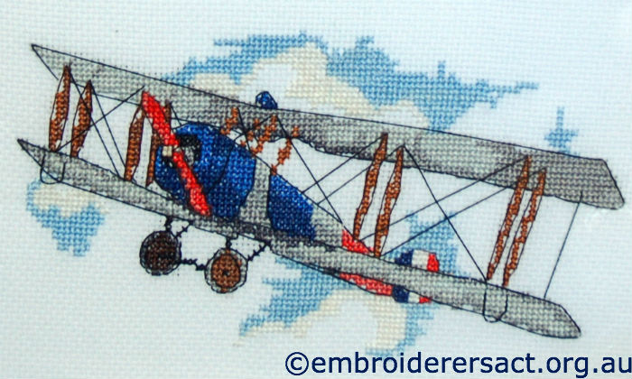 Cross stitch aeroplane by Floriana Basilisco