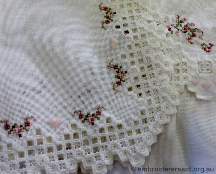 Baby and Bride Christening Gown detail