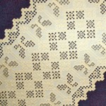 Hardanger Table runner with butterfly motif