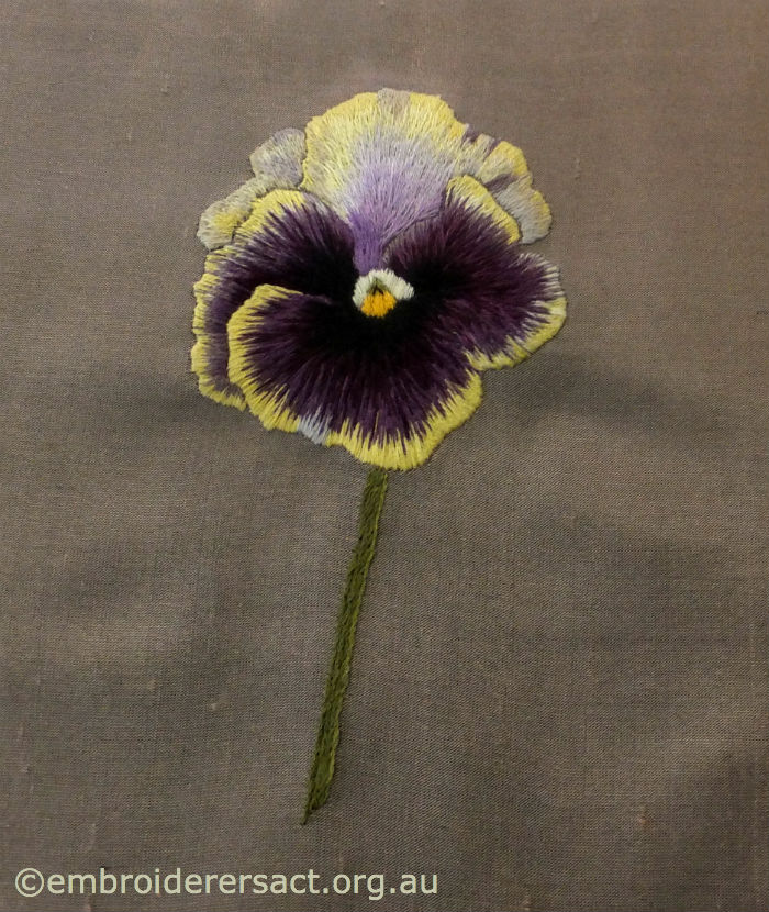 Pansy Thread Painting