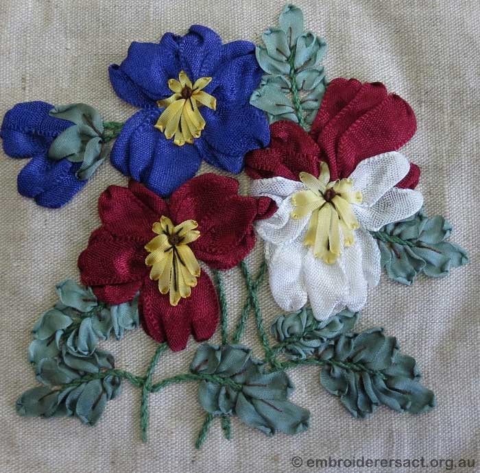 Silk Ribbon Embroidery Pansies