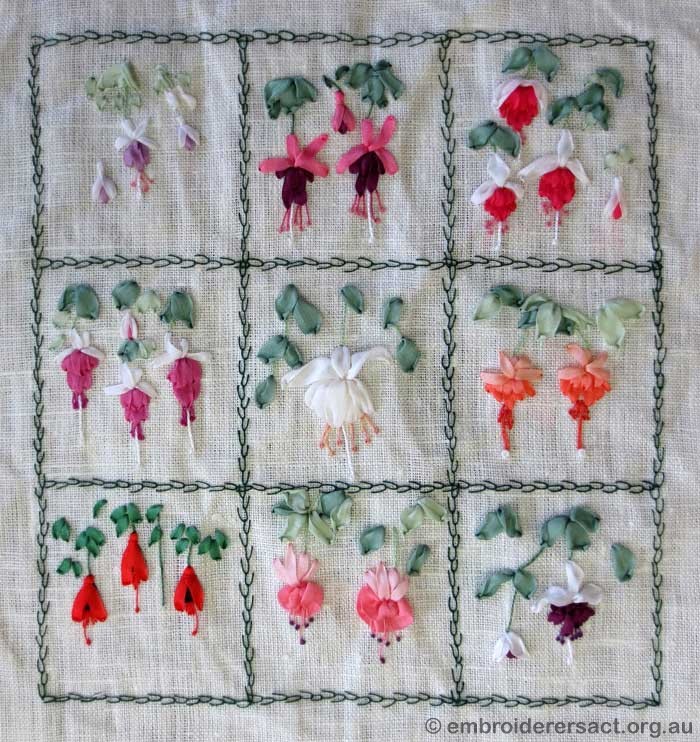 Silk Ribbon Embroidery Fuchsias