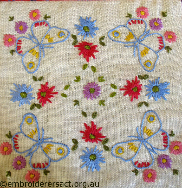 Vintage Square with Butterflies