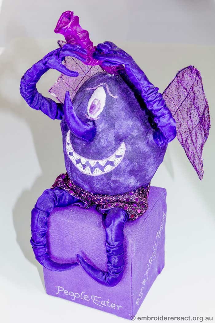 One Eyed One horned flying purple people eater – Embroiderers' Guild ACT