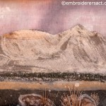 Close up of Contemporary stitched landscape