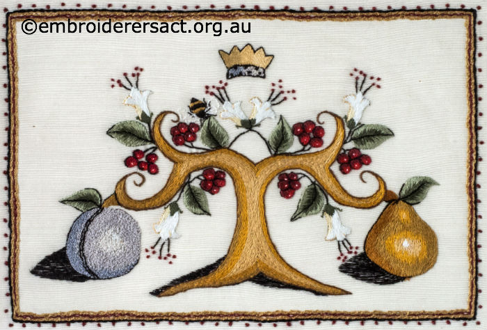 embroidered tray cover