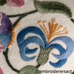 Crewel embroidery stool