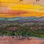 Stitched sunset scene