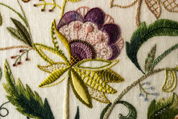 Detail of Crewel Embroidery