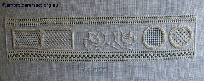 Detail of German embroidery