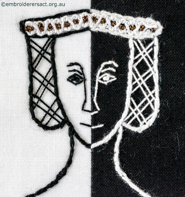 Detail of Lady Burton - embroidery