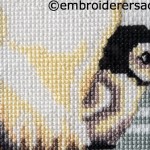 Detail of Penguin Chick in X-stitch