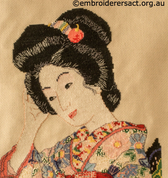 Cross Stitch of Japanese Geisha