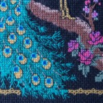 Detail 2 of Peacock X-stitch