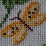 Detail of Yellow Butterfly X-stitch