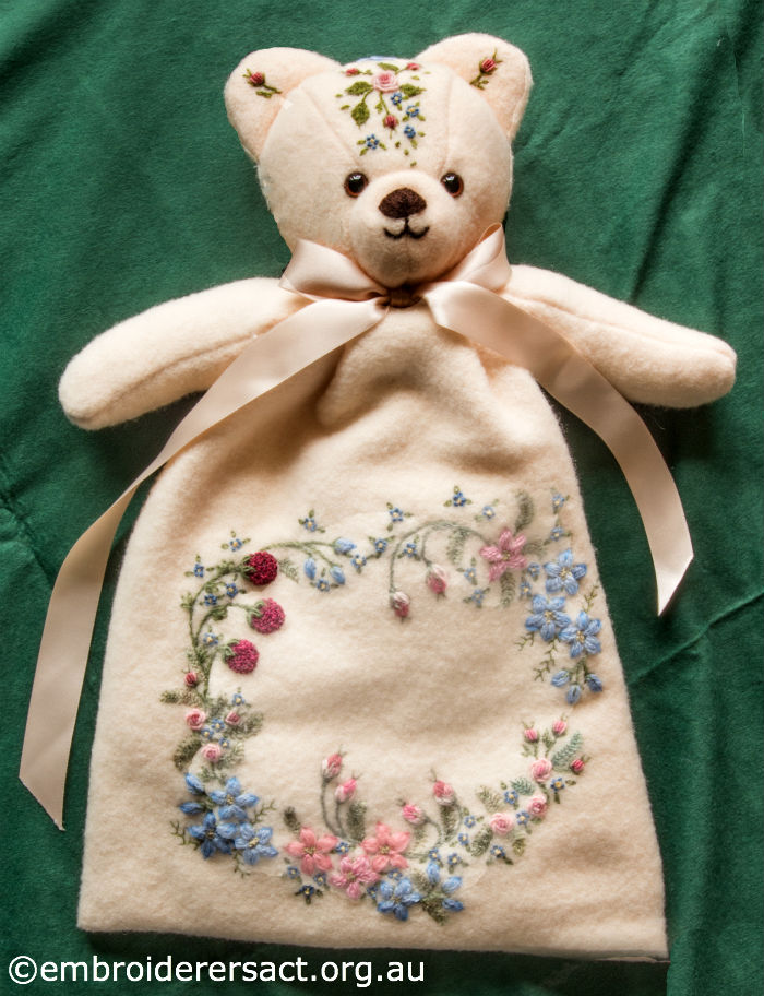 Embroidered Teddy Bear Pyjama Case