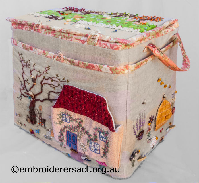 Large embroidered box